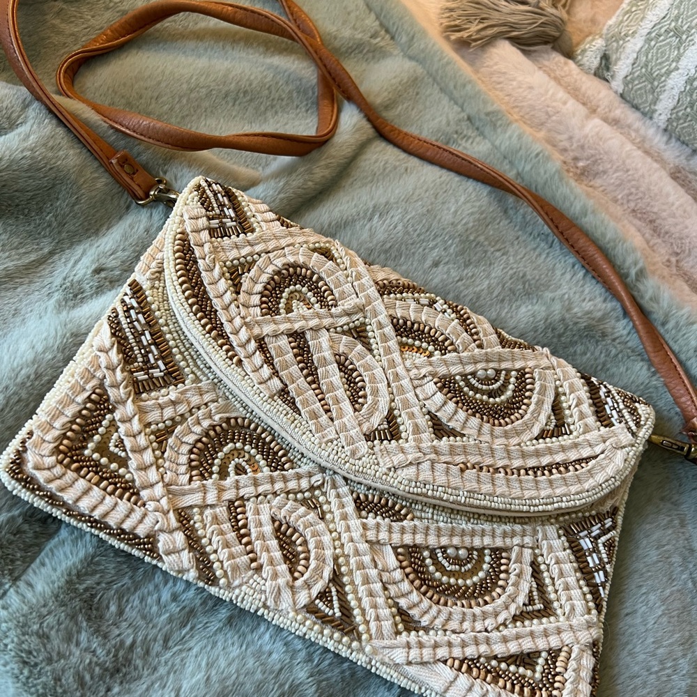 Raffia and Beaded crossbody
